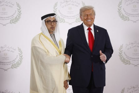 Sheikh Mansour bin Zayed Al Nahyan with Donald Trump in Sharm el-Sheikh, Egypt, 13 October 2025.