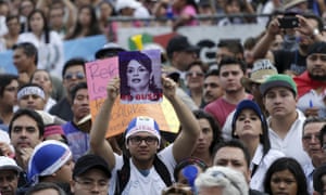 Protests in Guatemala City in 2015.
