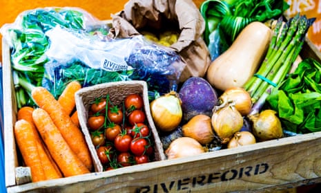 Riverford Farm organic vegetable box for home delivery.