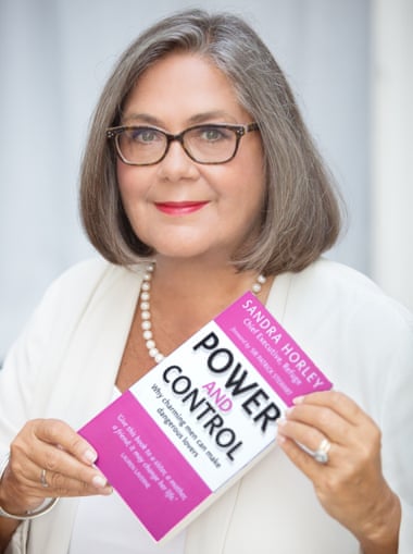 Sandra Horley with her book, Power and Control.