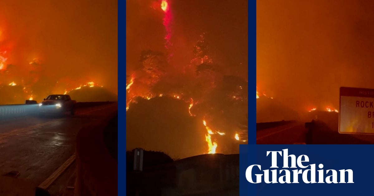 Big Sur wildfire burns near California highway – video