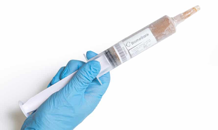 A stool transfer syringe at BiomeBank.