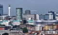 An aerial view of the Birmingham cityscape