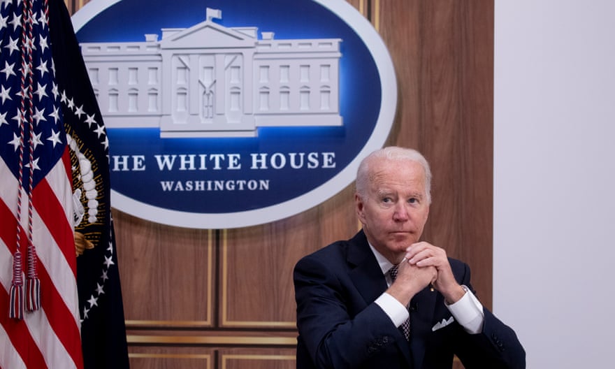 Joe Biden participates in a virtual meeting with leaders of the Major Economies Forum on Energy and Climate (MEF) in Washington DC in June.