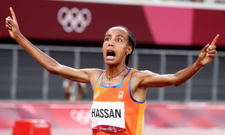 Sifan Hassan wins 5,000m gold for the Netherlands.