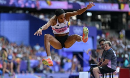 Nafissatou Thiam in the heptathlon long jump