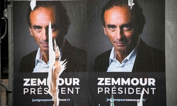 Posters featuring glowering Zemmour