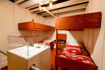 Humble accommodation: a third-class cabin like this recreation would still have been something working people would have rarely experienced.