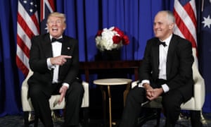 Donald Trump and Malcolm Turnbull on the USS Intrepid