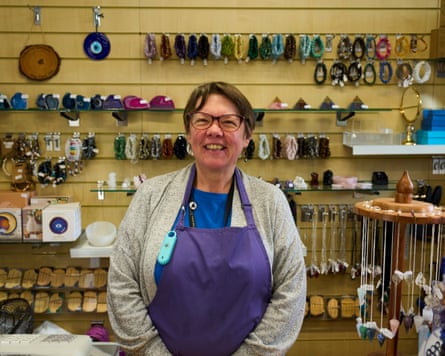 Jayne Spence wearing apron in her shop