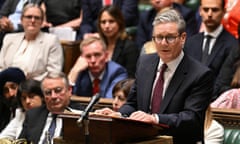 Keir Starmer speaking in parliament on 17 July 2024