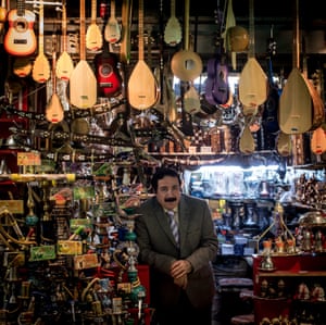 Ahmet Tan sells musical instruments and hookah pipes