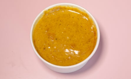 ‘The sauce has depth and intent, which just goes on and on. It tastes of care’: curry sauce.