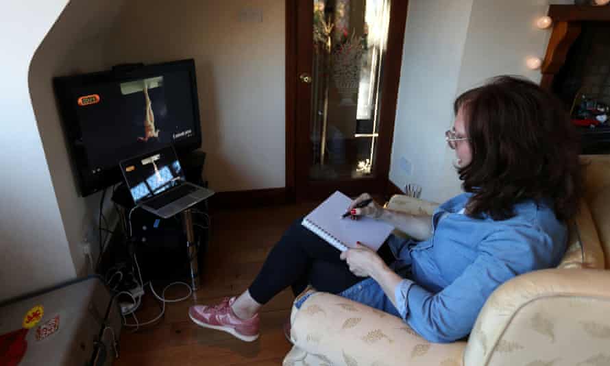 Jamie Jefferson takes part in an online life drawing class called All The Young Nudes run by Joanna Susskind and her husband Ben Whitney.