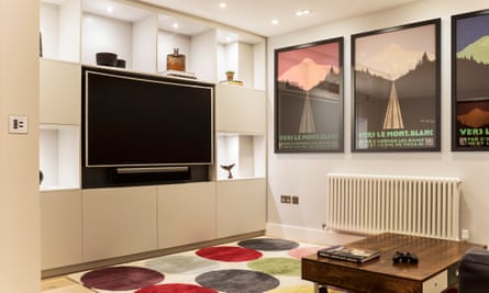 Large TV in an attractive unit