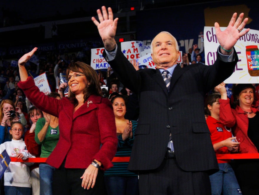 McCain and Sarah Palin campaign in Hershey, Pennsylvania in 2008.