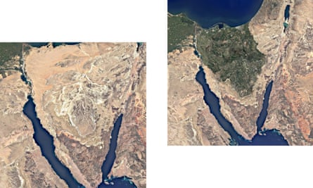 The Sinai peninsula today, and how it could look after regreening.