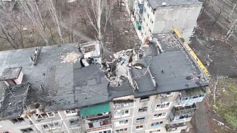 Drone footage from 2 February shows damage from Russian attacks on Vuhledar, Ukraine – video