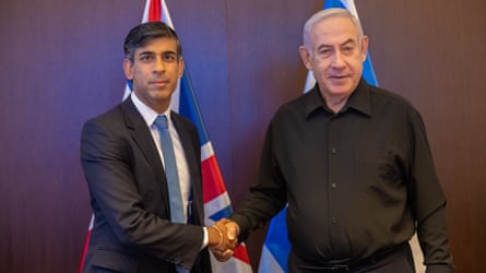 Sunak shakes hands with Netanyahu during his Israel visit