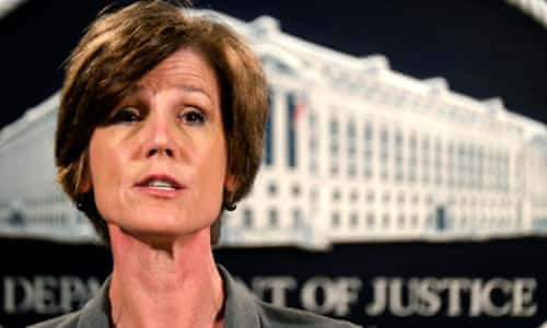 Sally Yates fired by Trump after acting US attorney general defied travel ban
