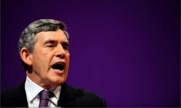 Gordon Brown at the Labour Party conference in Manchester in 2008
