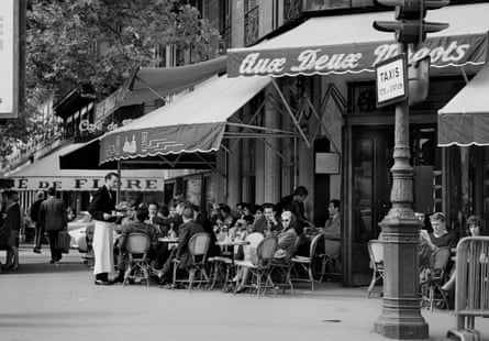 Les Deux Magots cafe on the boulevard Saint-Germain in 1962: Photograph Roger-Viollet/REX Shutterstock