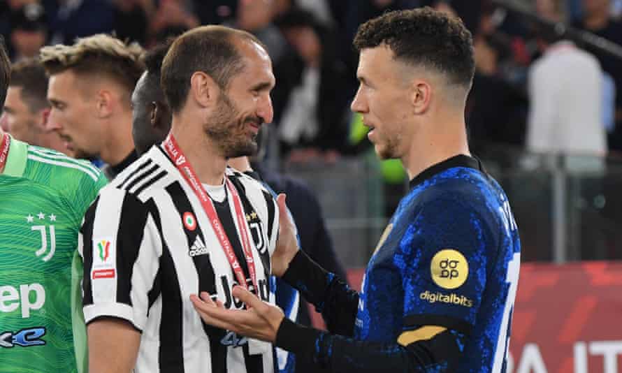 Giorgio Chiellini, who confirmed this would be his last Juventus season, with Ivan Perisic, who hinted he might leave Inter.