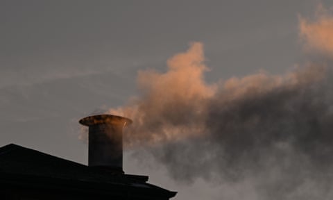 A chimney billowing smoke.