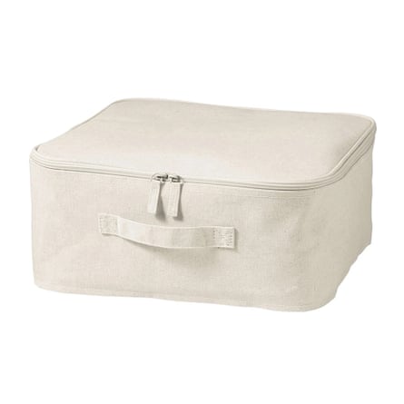 Fabric storage box with lid