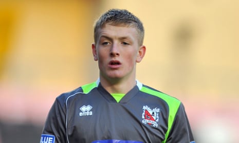 Jordan Pickford during his spell at Darlington in 2012. ‘It was clear he was a really special talent,’ says their then manager, Craig Liddle.