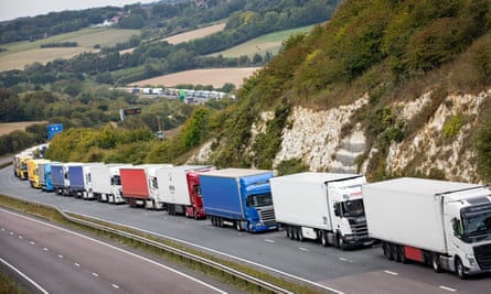 Lorry queue in Kent.