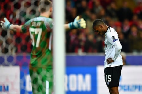 Daniel Sturridge looks down after another missed chance.