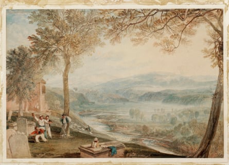 A scene of the River Lune from the churchyard of St Mary’s Church in Kirkby Lonsdale by JMW Turner