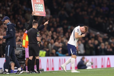 Dejan Kulusevski of Tottenham Hotspur is substituted on during the Premier League match against Coventry City at Tottenham Hotspur Stadium