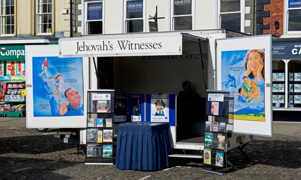 Stall promoting Jehovah’s Witnesses