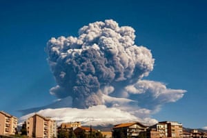 Smoke billows from Mount Etna on Tuesday