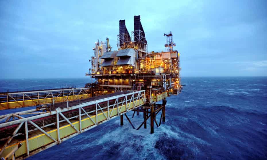 A section of a BP oil platform in the North Sea.