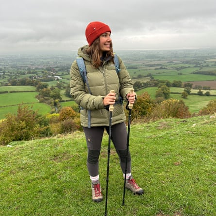 The writer on a hilltop with Gossamer Gear LT5 carbon trekking poles