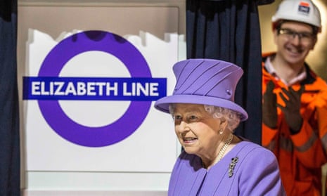 Queen Elizabeth attends the formal unveiling of the new logo for Crossrail, which is to be named the Elizabeth line