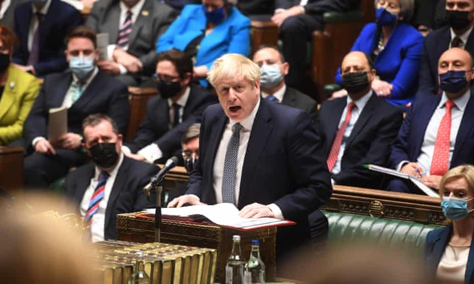 Boris Johnson and Conservative MPs in the Commons
