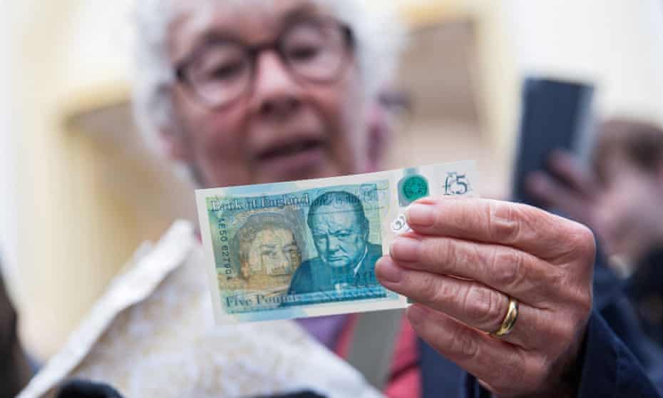 The new polymer £5 note .