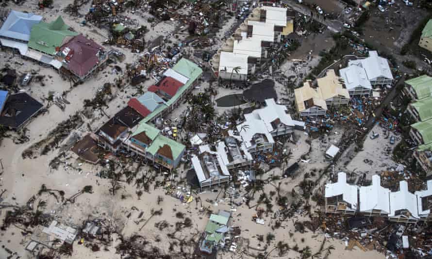 Damage in the aftermath of Hurricane Irma, in Saint Maarten.