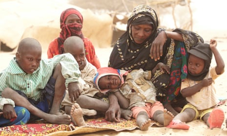 A mother with her children in northern Chad