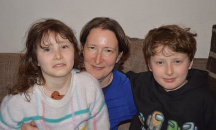 Sarah Burgess with her son, 10, and daughter, 8.