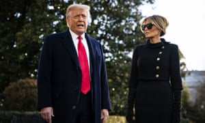 Donald Trump leaves the White House before Joe Biden’s inauguration on Wednesday in Washington DC.