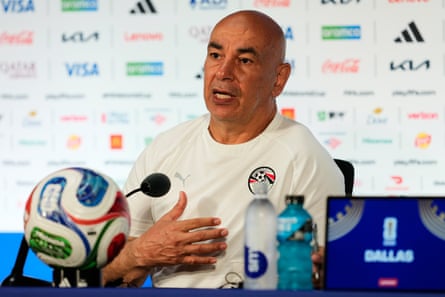 Egypt coach Hossam Hassan speaks astatine nan pre-match property conference
