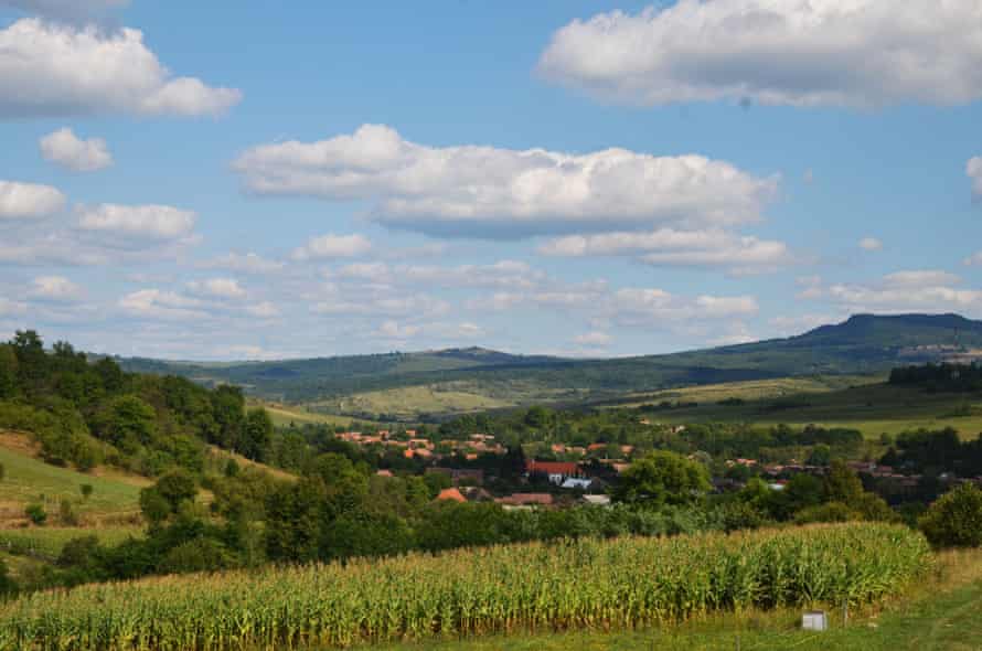 The village of Atid, where almost every household has a story about a bear attack and people do not let their children out after dark for fear of bears. In the foreground is a plot of maize. The day before, a third of the crop had been destroyed by bears.