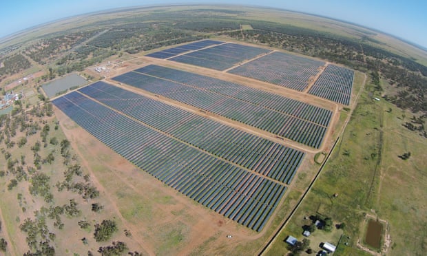 The solar farm at Barcaldine in outback Queensland
