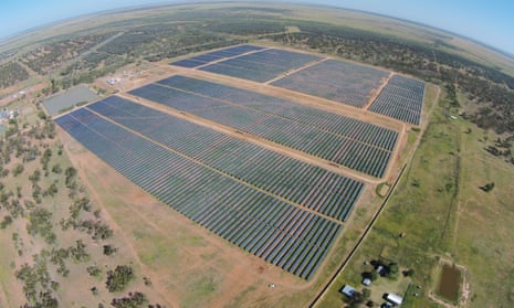 A solar farm in outback Queensland