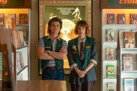 Keery and Maya Hawke in Stranger Things.